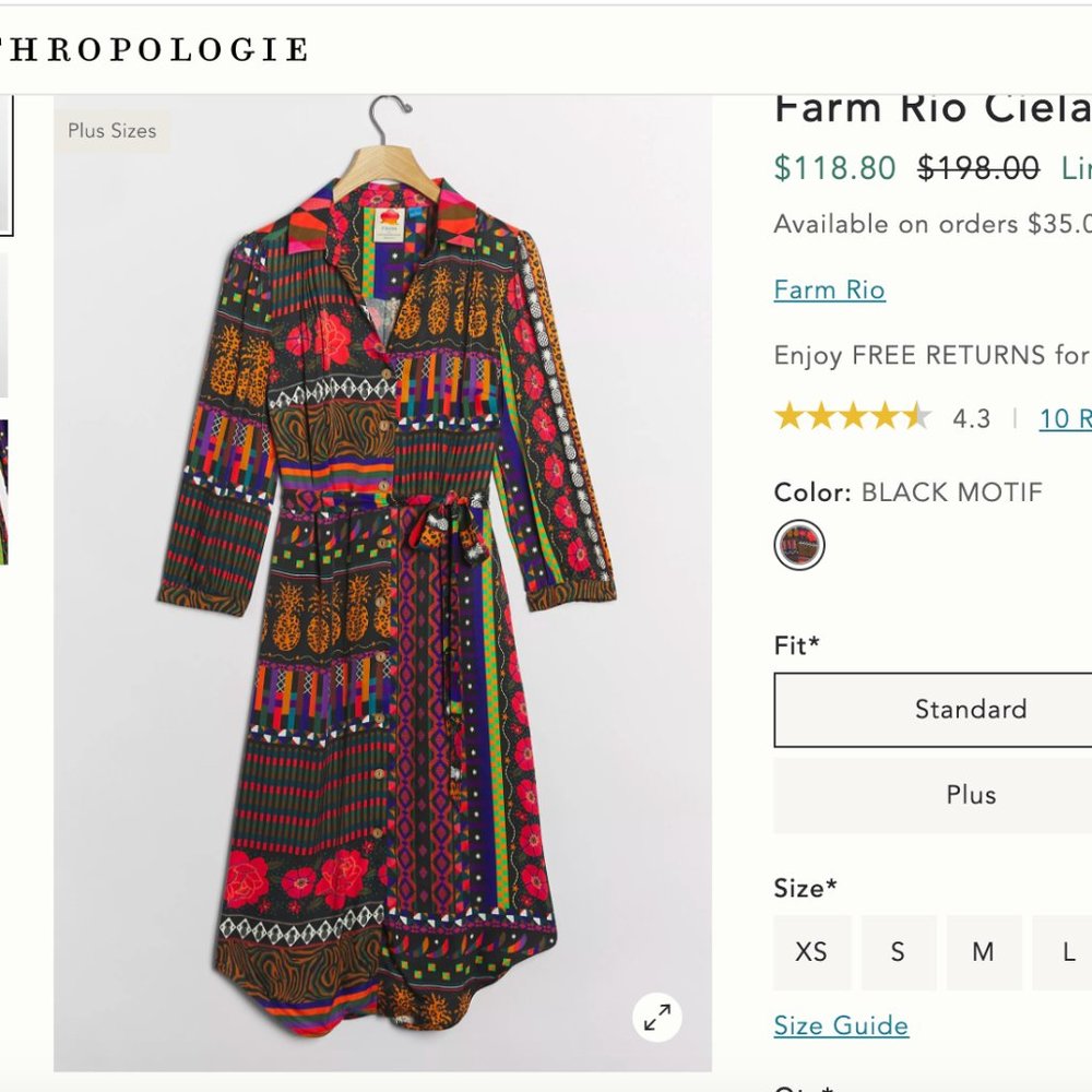 FARM RIO Shirt Dress Size M